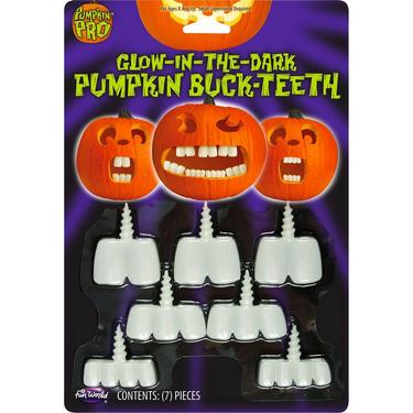 Glow-In-The-Dark Pumpkin Buck Teeth 7pc