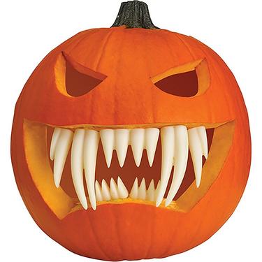 Glow-In-The-Dark Pumpkin Buck Teeth 7pc