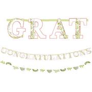 Floral Greenery Jumbo Letter Banner with Mini Banner
