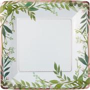 Metallic Floral Greenery Lunch Plates 8ct 