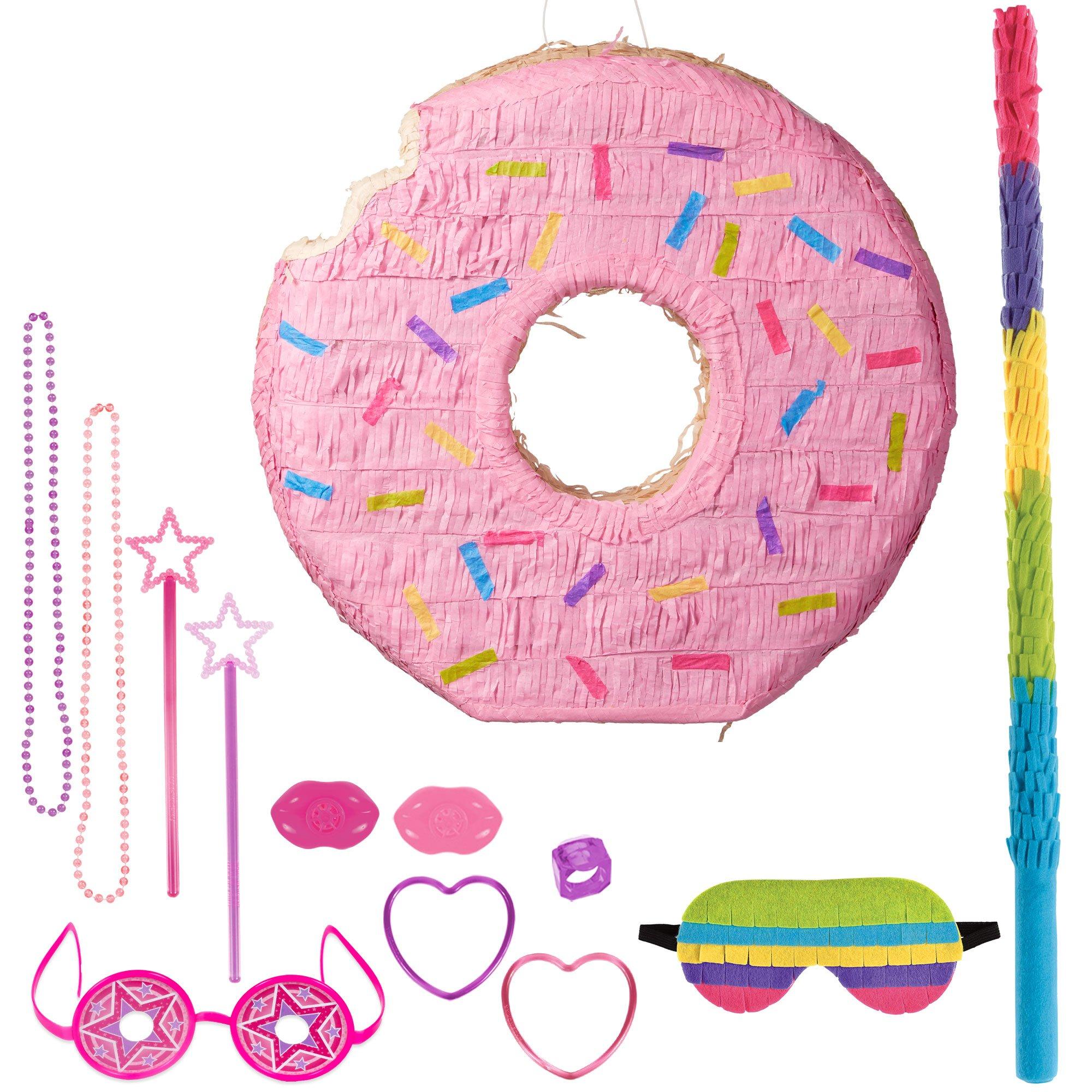 Party City Pink Donut Pinata Kit with Favors Birthday Party Supplies | Birthday