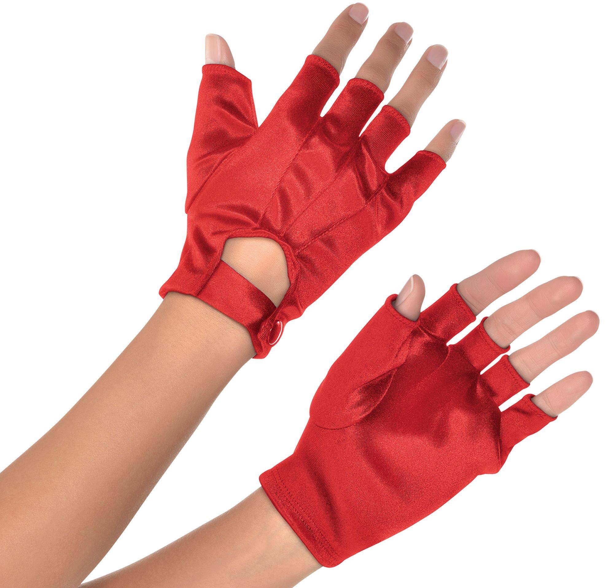 AMSCAN Adult Fingerless Gloves Halloween Costume Red OS