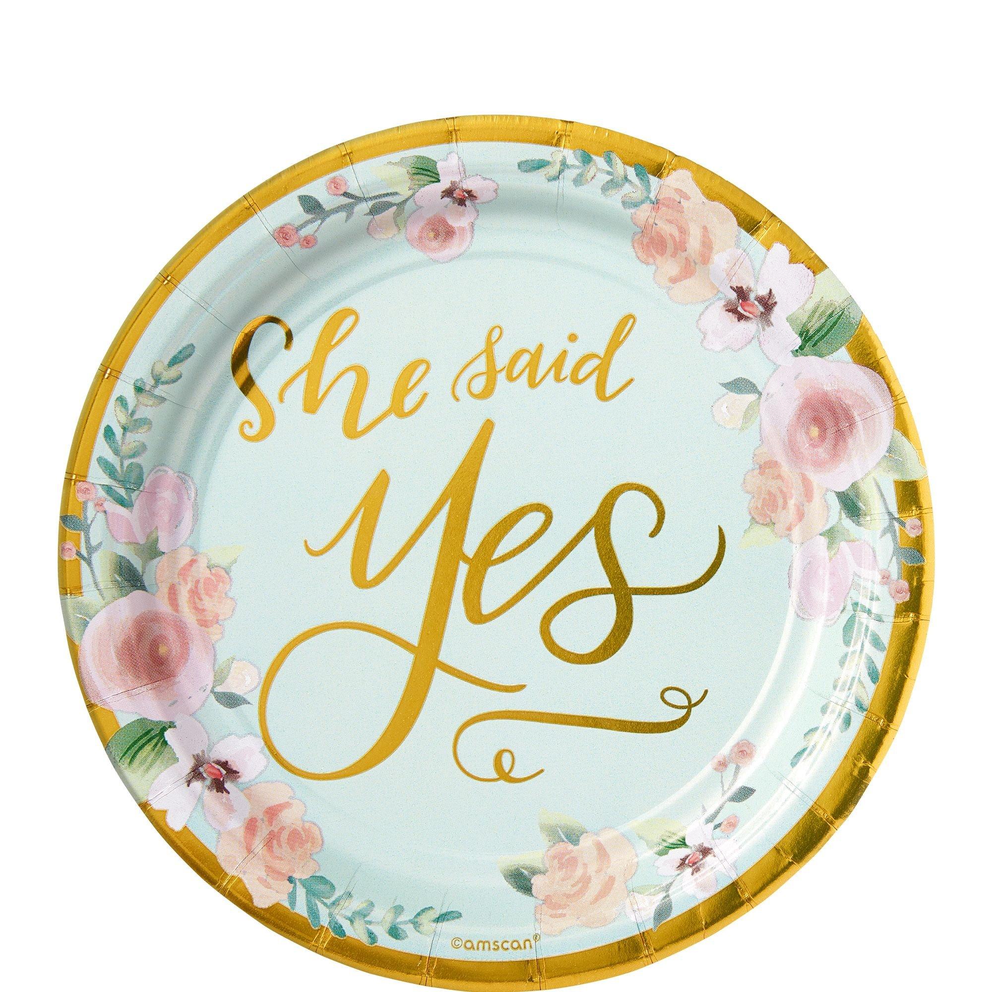Metallic Mint to Be Floral Dessert Plates 8ct 