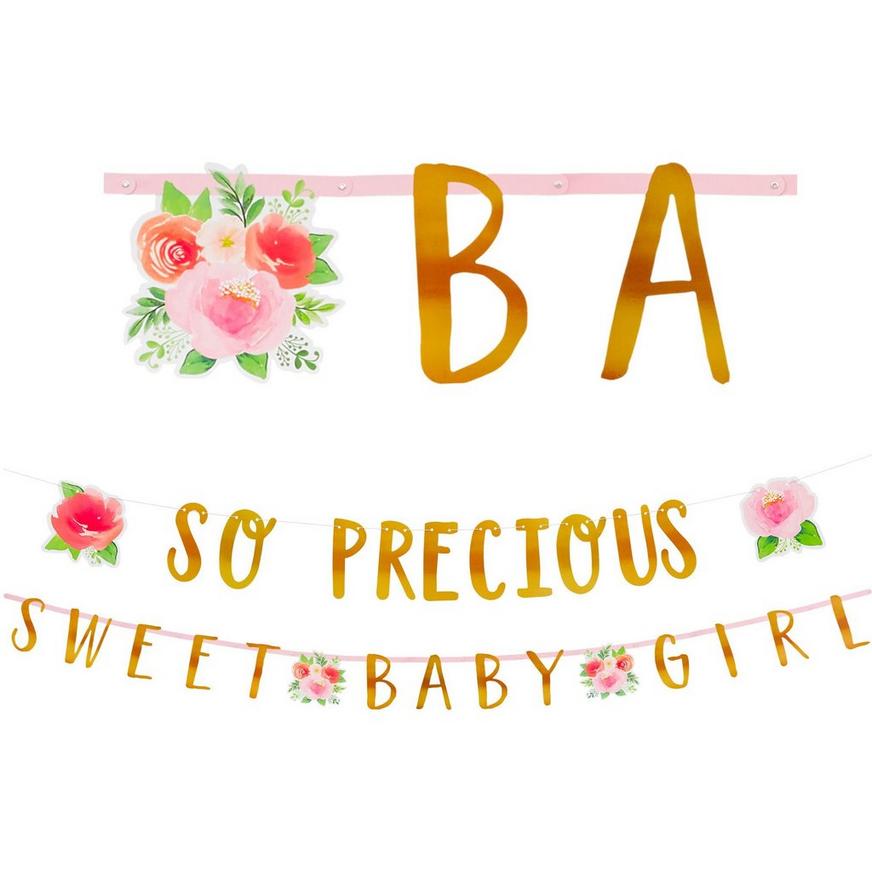 Floral Baby Letter Banner with Mini Banner
