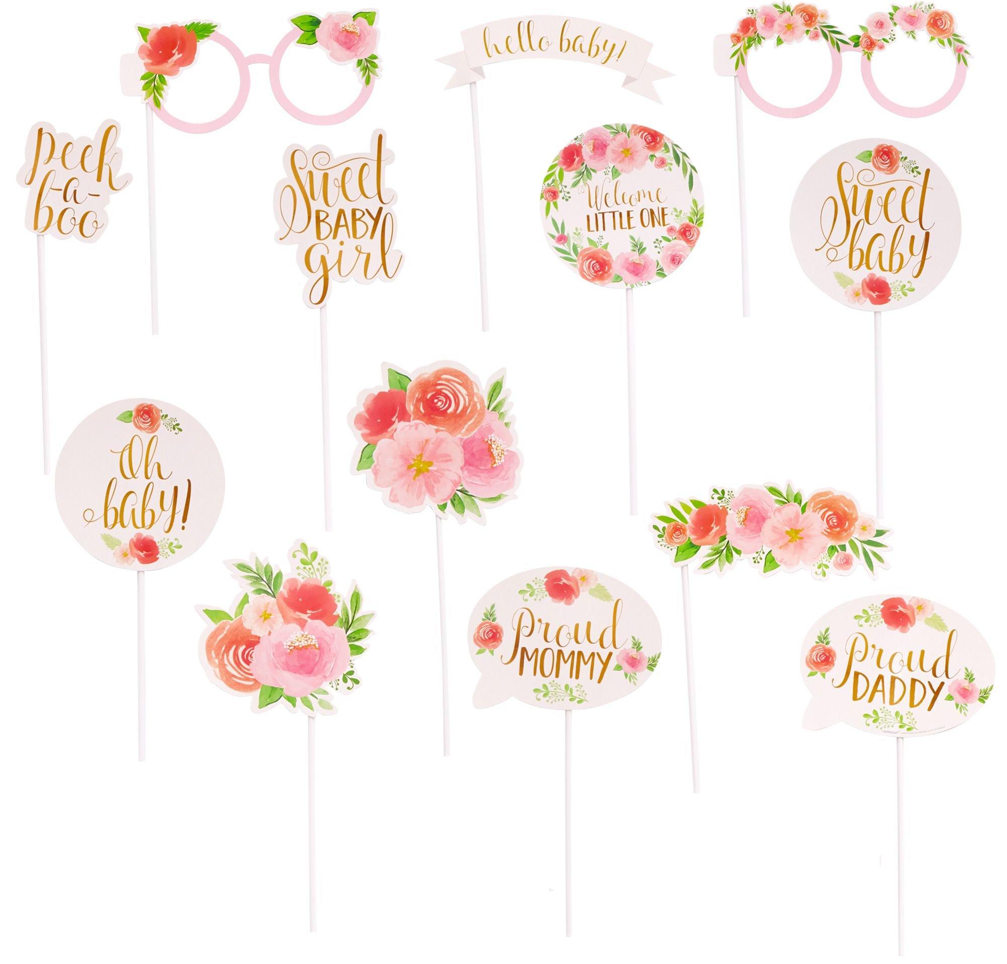 Floral Baby Photo Booth Props 13ct