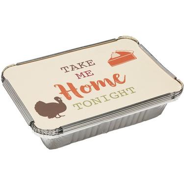 Thanksgiving Aluminum To-Go Containers with Board Lids, 5in x 7.5