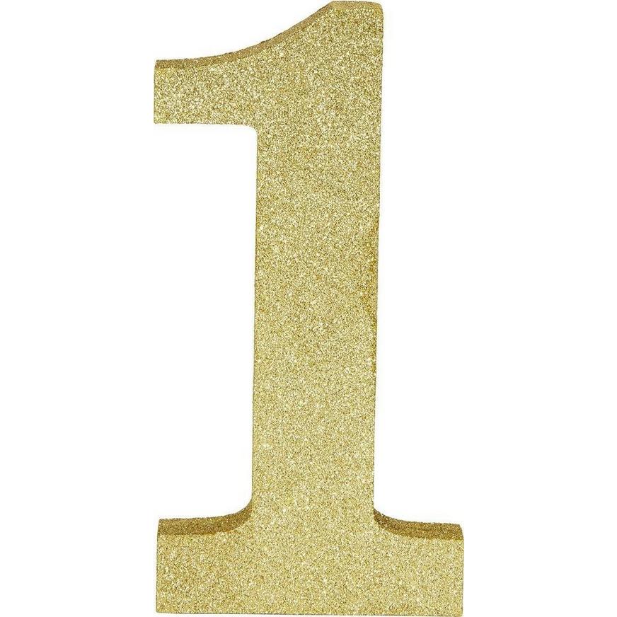 Glitter Gold 21 MDF Sign Set, 9in Numbers