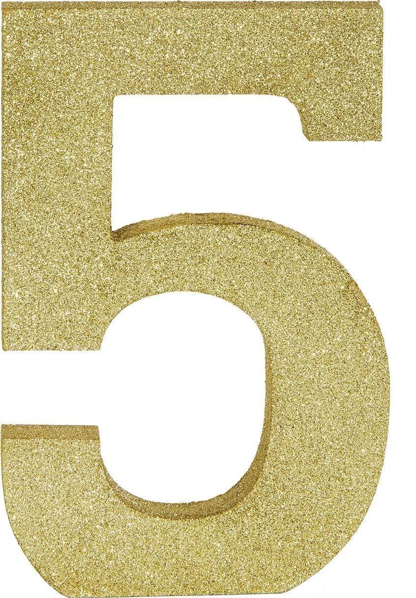 Glitter Gold 50 MDF Sign Set, 9in Numbers