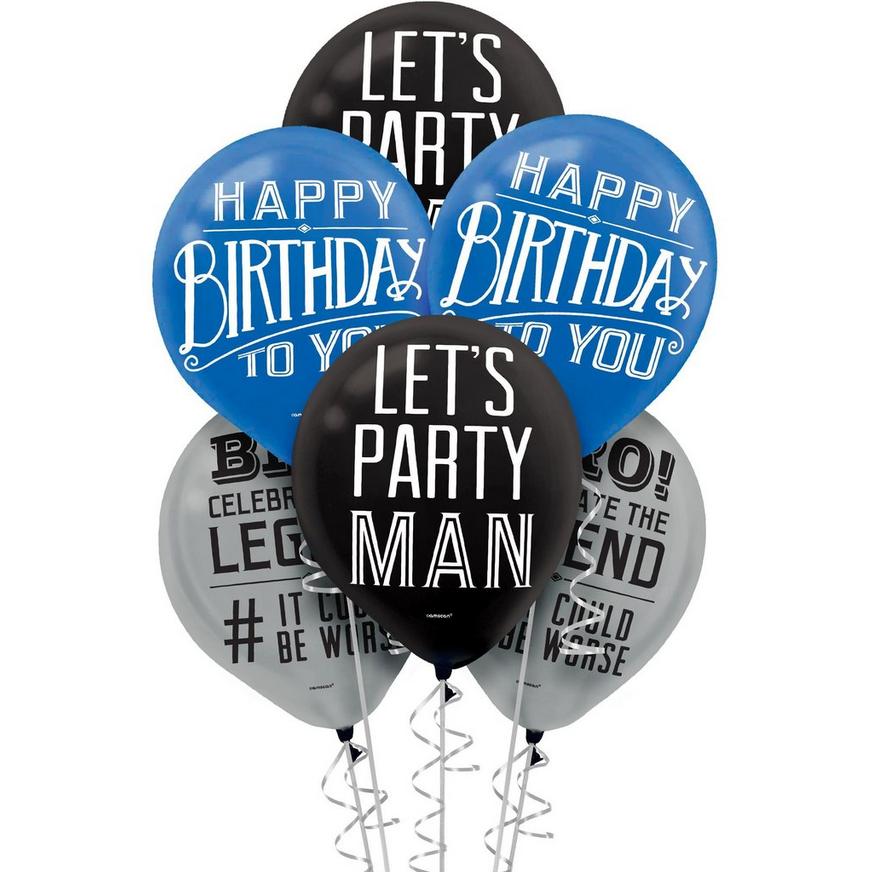 15ct, 12in, Happy Birthday Classic Latex Balloons