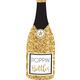 Giant Glitter Gold Champagne Bottle Photo Booth Prop