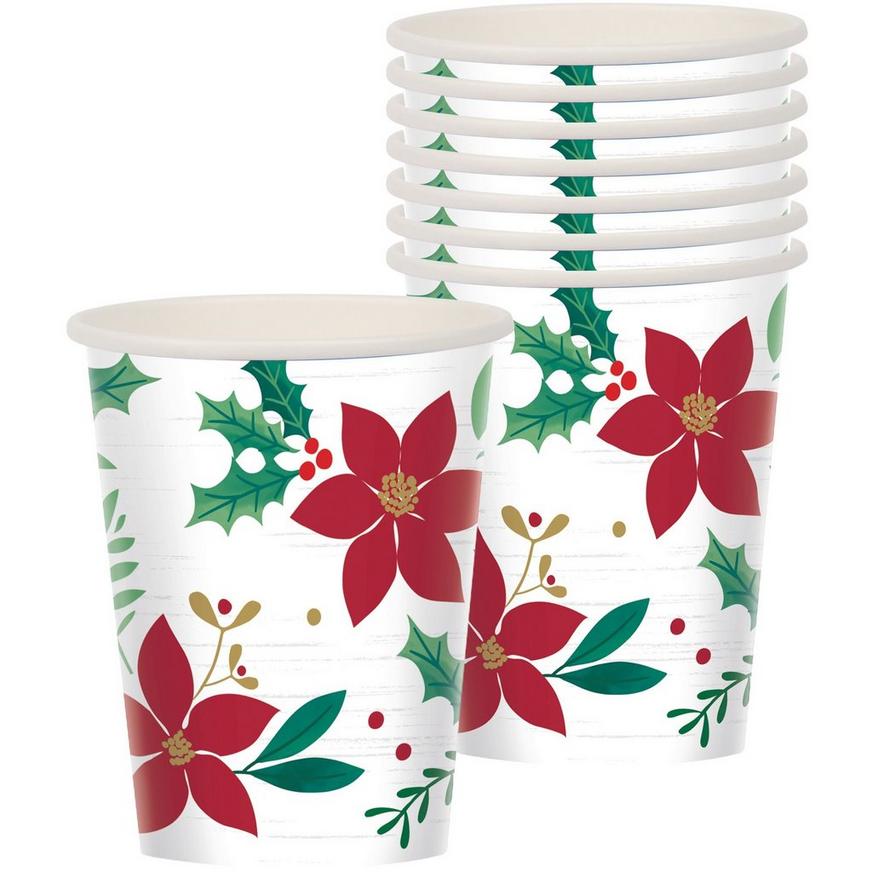 Holly Merry Christmas Cups 8ct