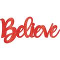 Glitter Red Believe Photo Booth Prop