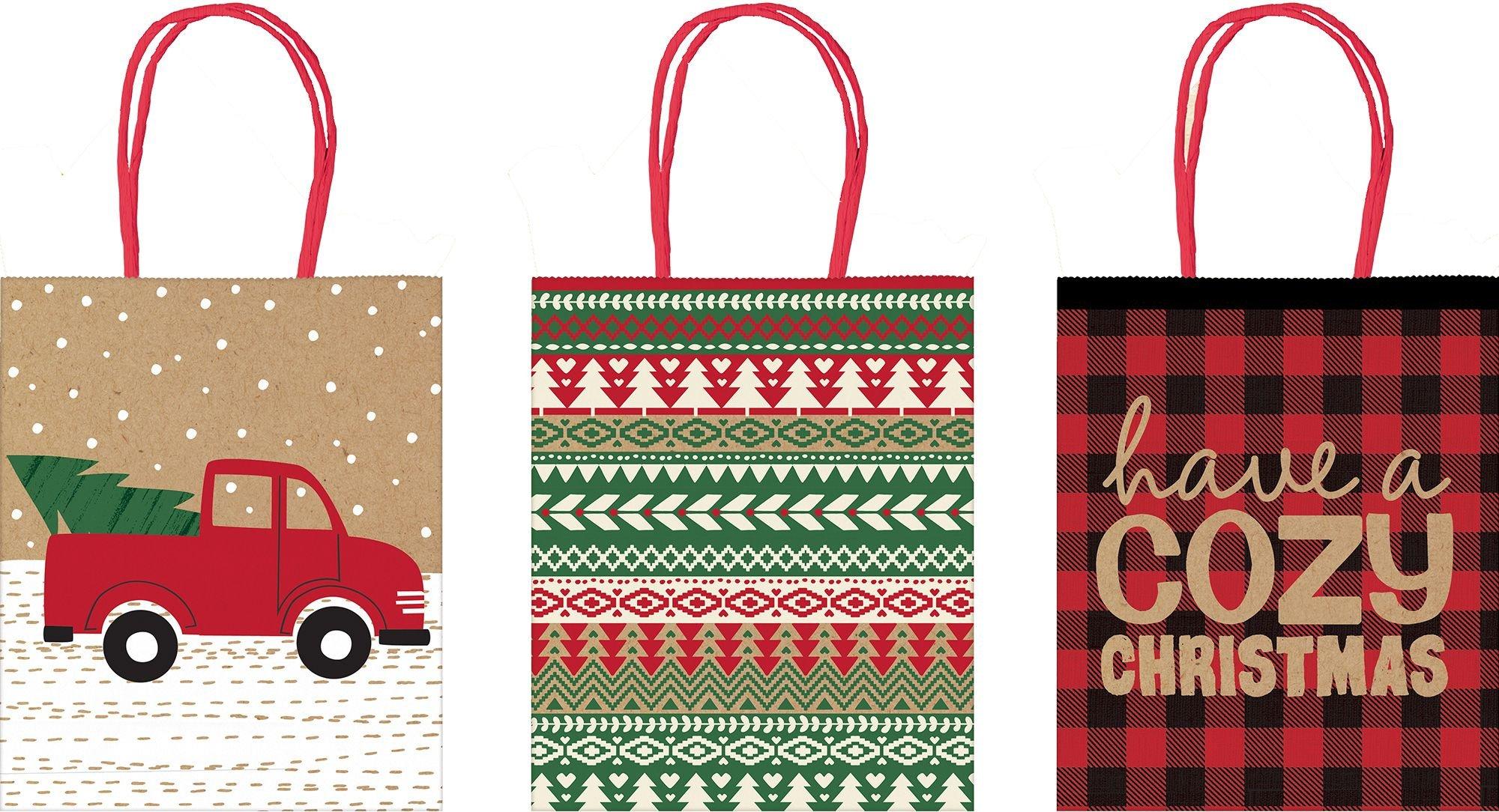 Kraft Christmas Gift Bags 3ct