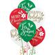 15ct, 12in, Traditional Christmas Slogan Balloons - Green, Red & White
