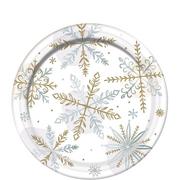 Metallic Sparkling Snowflake Dessert Plates 8ct