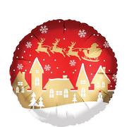 Gold & Red Christmas Balloon, 18in