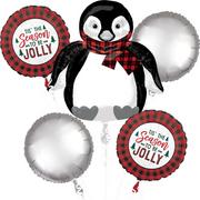 Christmas Penguin Balloon Bouquet 5pc