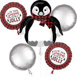 Christmas Penguin Balloon Bouquet 5pc