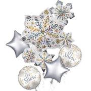 Iridescent Snowflake Balloon Bouquet 5pc