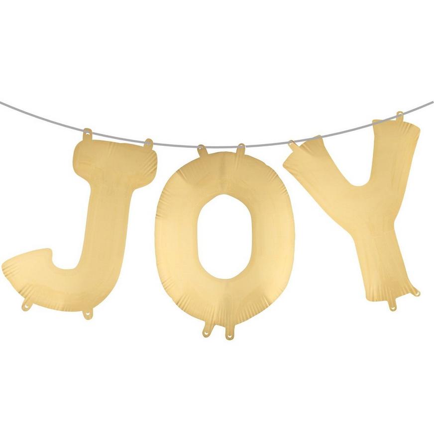 Air-Filled Gold Joy Letter Balloons 3pc