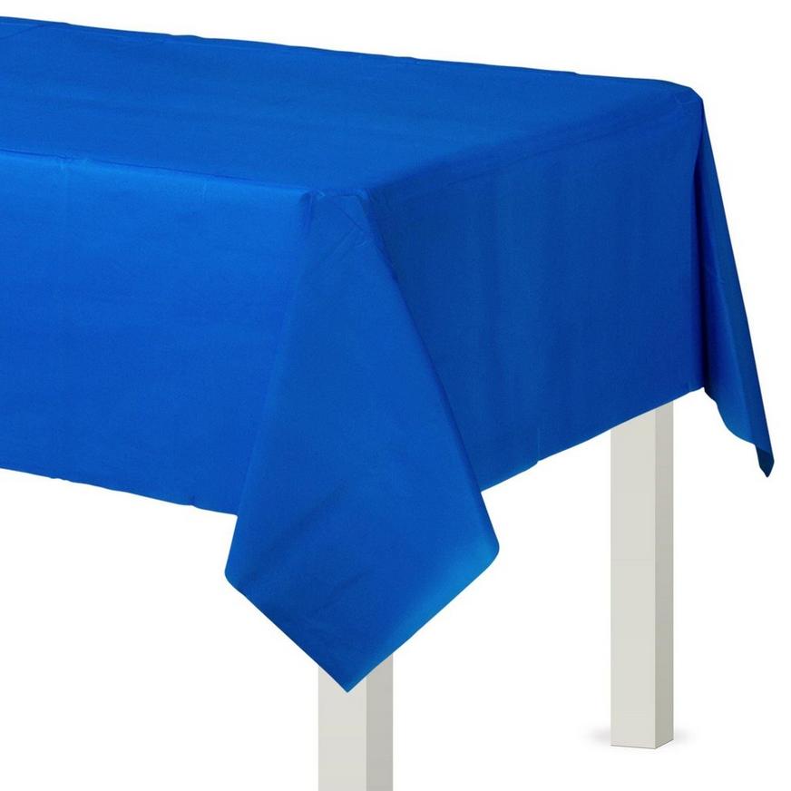 Royal Blue & Orange Plastic Tableware Kit for 50 Guests