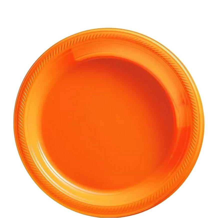 Orange & Royal Blue Plastic Tableware Kit for 100 Guests