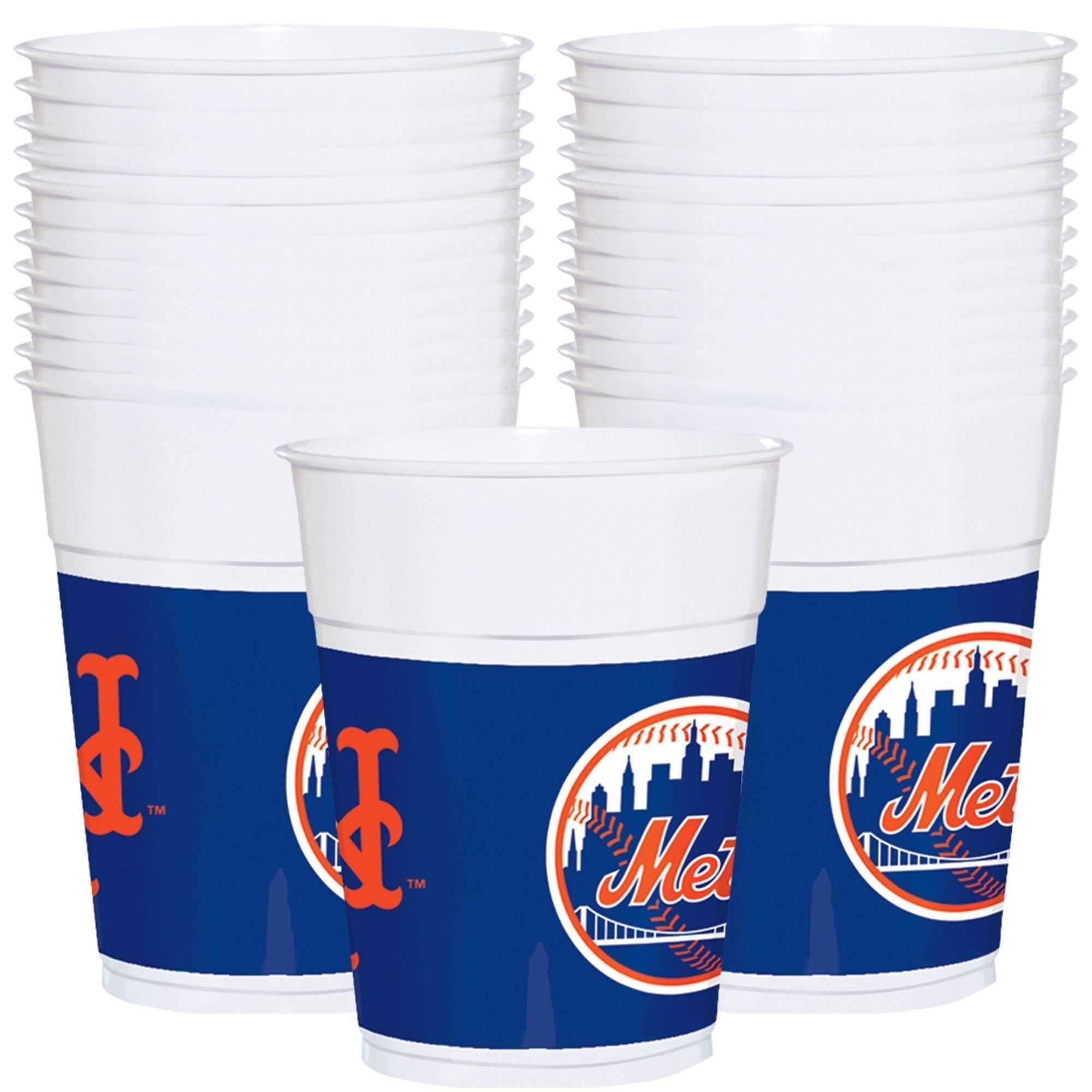 Party City New York Giants Super Party Supplies for 36 Guests, Include Plates, Napkins, Table Covers Balloons