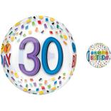 Colorful Confetti 30th Birthday Balloon - See Thru Orbz