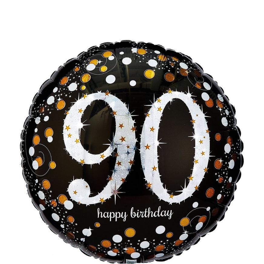 90th Birthday Balloon 18in - Sparkling Celebration, 18in
