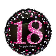 18th Birthday Balloon 18in - Pink Sparkling Celebration