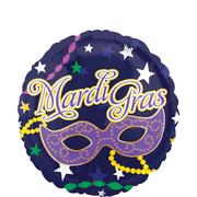 Masquerade Mask Mardi Gras Balloon, 17in