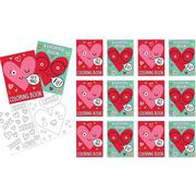 Heart Face Valentine Coloring Books Exchange Cards 12ct