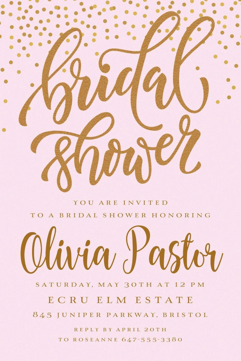 Custom Sparkling Bridal Shower Invitations