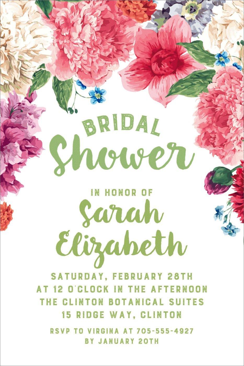 Custom Floral Border Bridal Shower Invitations Party City