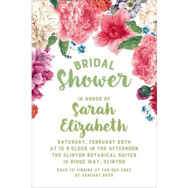 DB Party Studio Bridal Shower Miss to Mrs Pretty Floral Fill In Blank  Invitations with Envelopes ( Pack of 25 ) Large 5x7 Flower Blossom Striped  Border Maid Ma…