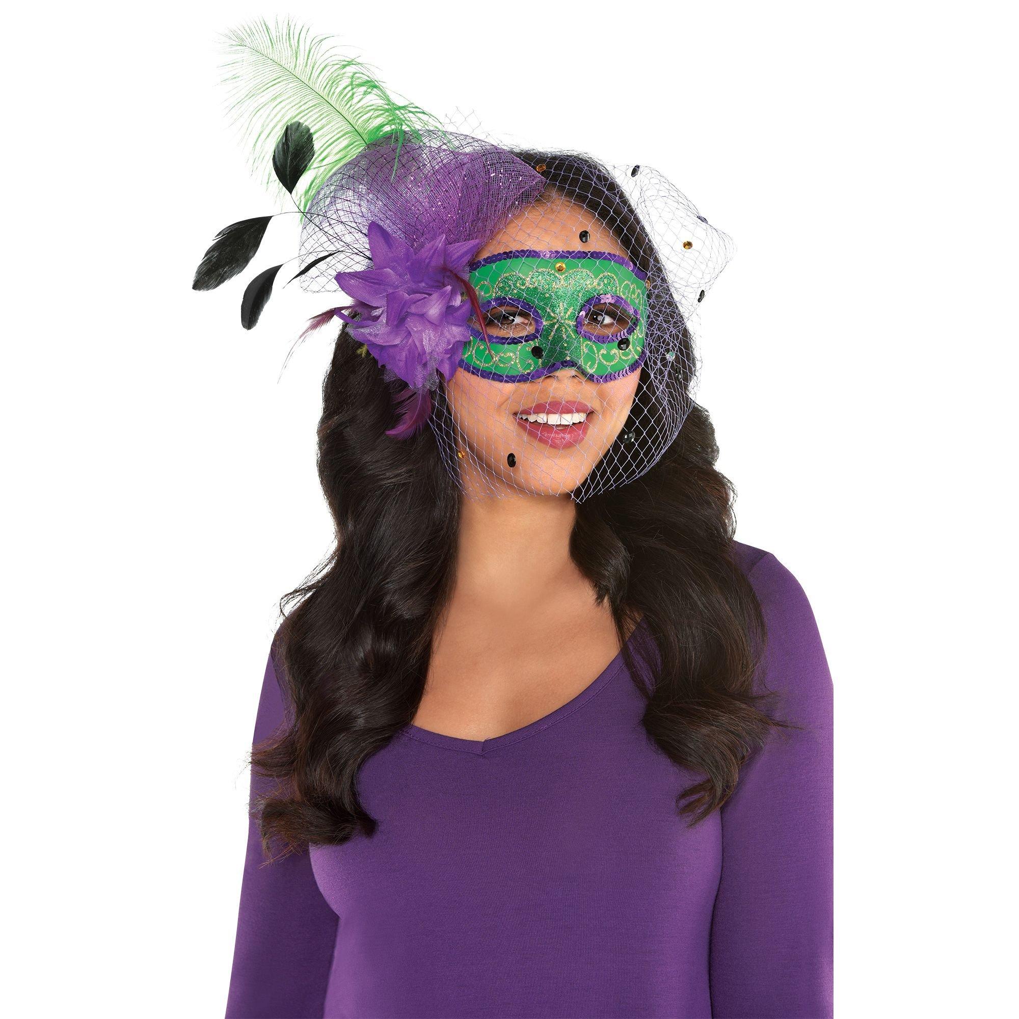 Elegant Mardi Gras Masquerade Mask 8in