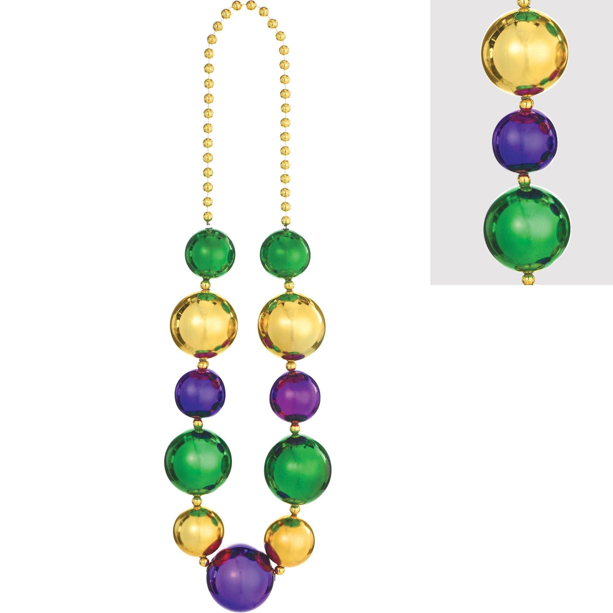 Giant Mardi Gras Bead Necklace 55in | Party City