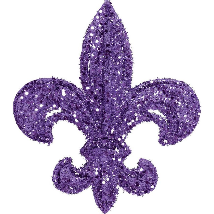 Glitter Purple Fleur-de-Lis