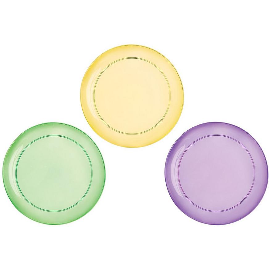 Gold, Green & Purple Dessert Plates 32ct