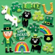 St. Patrick's Day Character Puffy Stickers 1 Sheet