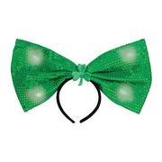 Light-Up Giant Green Sequin Bow Headband
