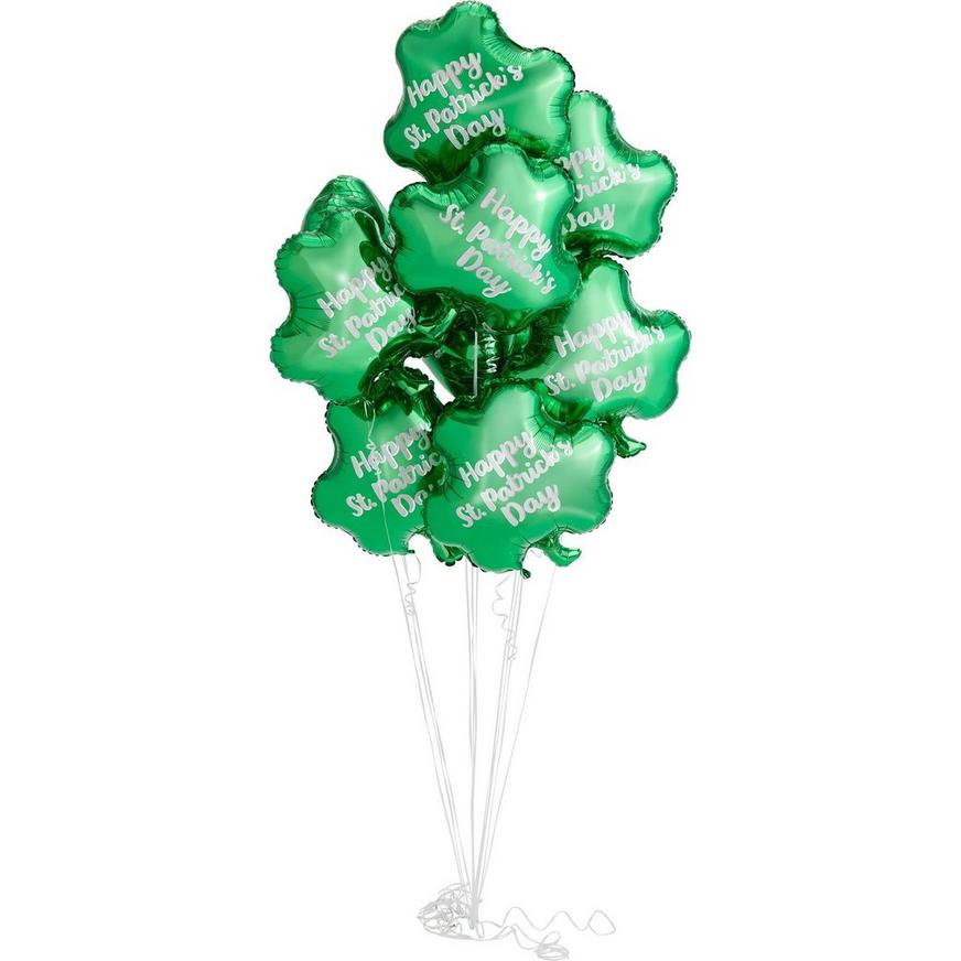 Green Happy St. Patrick's Day Shamrock Foil Balloon, 17in x 18in
