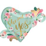 Giant Mint to Be Bridal Shower Heart Balloon 32in x 26in