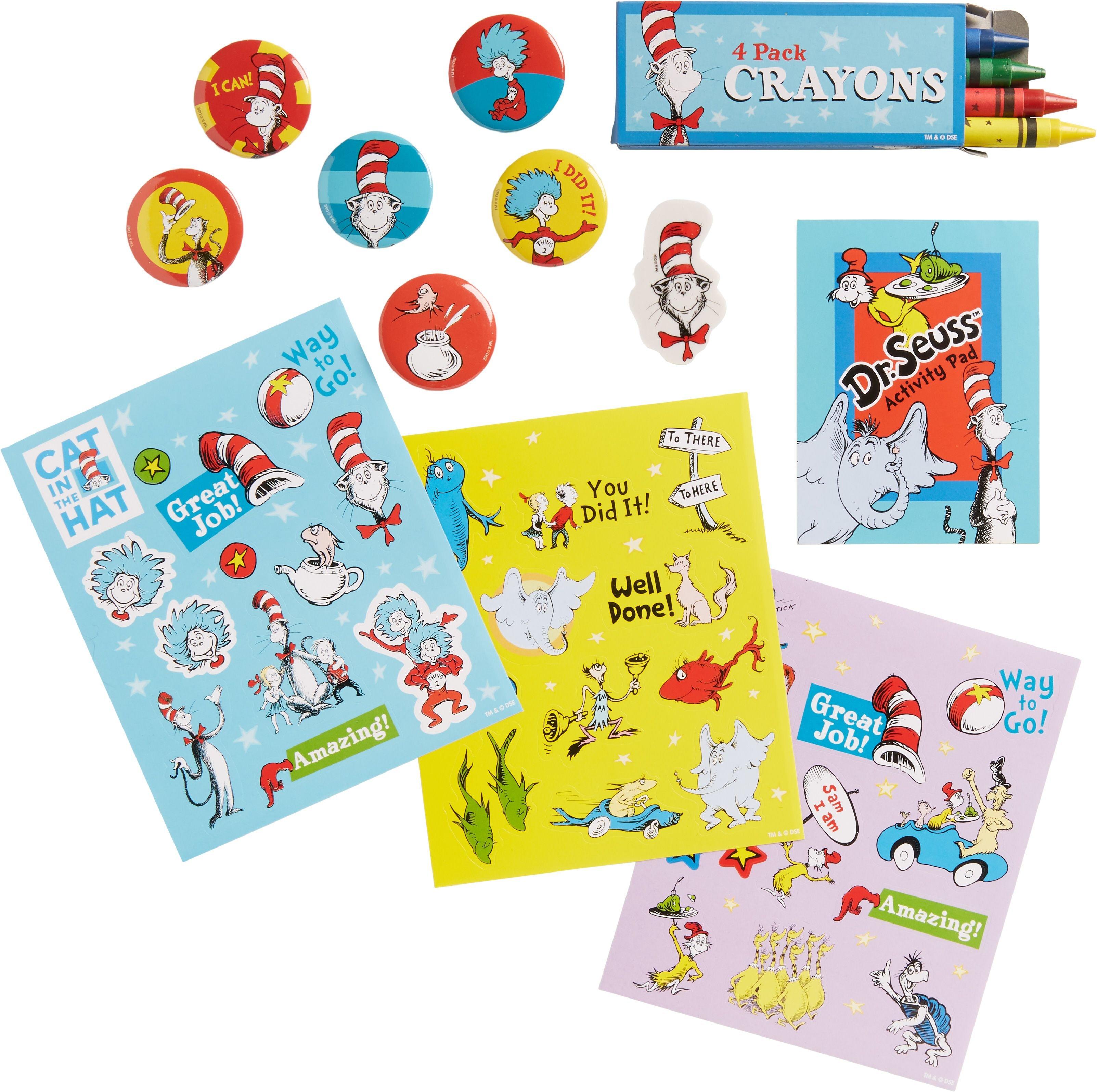 Exclusive Dr. Seuss Drawstring Backpack with Favors for 24