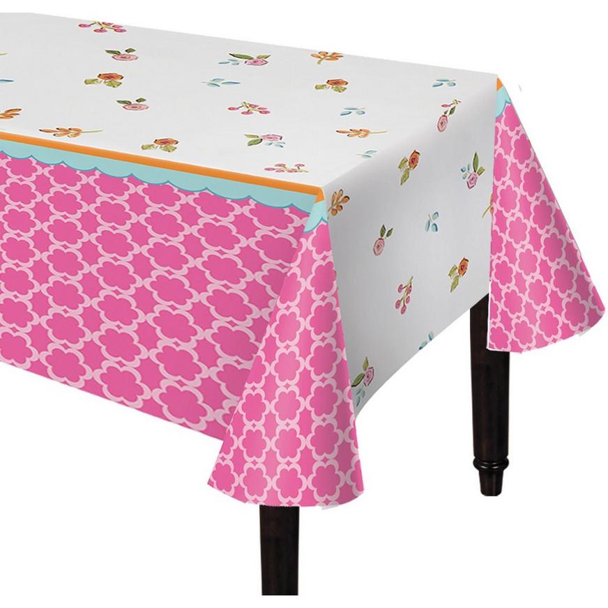 Tea Time Plastic Table Cover