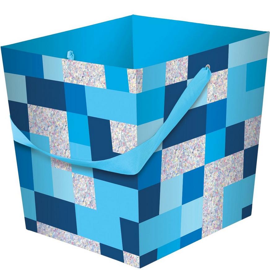 Blue Pixelated Easter Basket