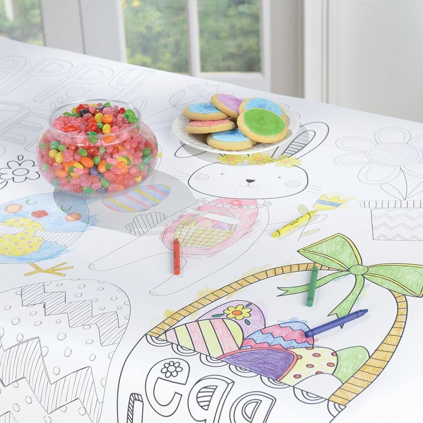 Coloring Easter Paper Table Cover 36in x 48in