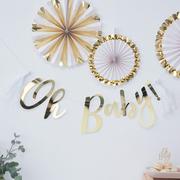 Ginger Ray Metallic Gold Oh Baby Letter Banner