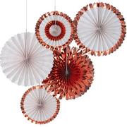 Ginger Ray Metallic Rose Gold Paper Fan Decorations 5ct
