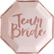 Ginger Ray Metallic Rose Gold Team Bride Lunch Plates 8ct